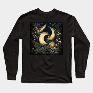 great wave gold Long Sleeve T-Shirt